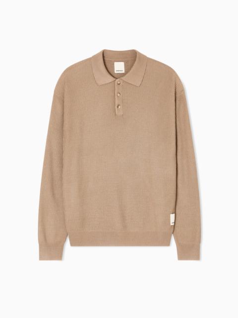 EMPORIO ARMANI NEW YORK CAPSULE COLLECTION RIB-KNIT POLO SHIRT