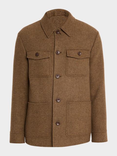 Loro Piana Men's Devis Caban Wish Wool and Cashmere Jacket