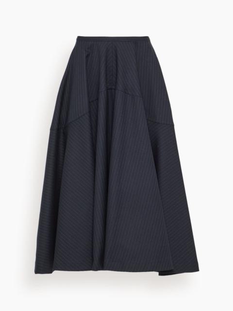 BITE Studios Maxime Pinstriped Wool Skirt in Dark Navy