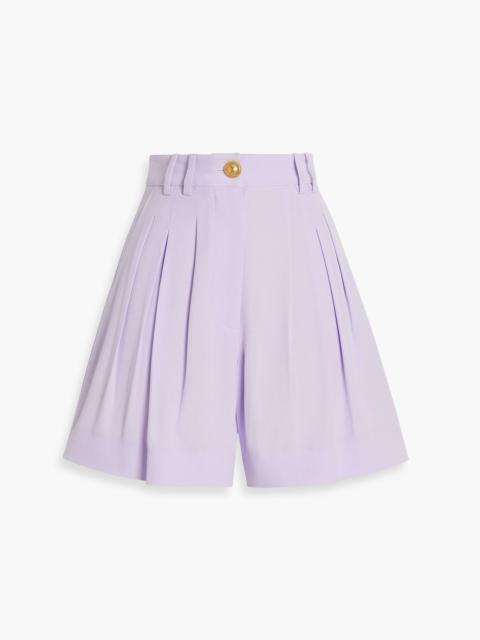 Balmain Pleated crepe shorts