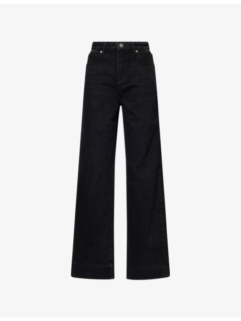 FRAME The Streamline High-Waist Straight-Leg Denim Jeans