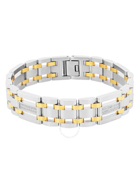 Other Designers Robert Alton 1/4 CTW Men's Stainless Steel Bracelet with Diamonds