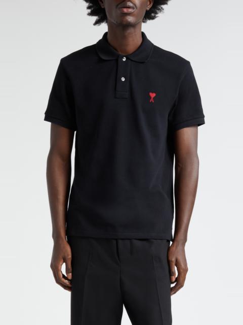 AMI Paris Ami de Coeur Embroidered Organic Cotton Polo