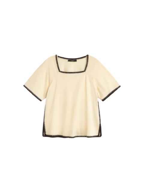 square-neck short-sleeve top
