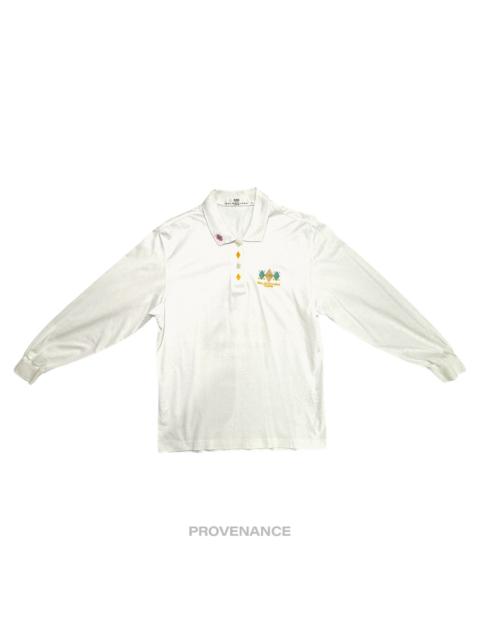 BALENCIAGA Balenciaga Golf Polo Shirt - White Embroidered Checker M