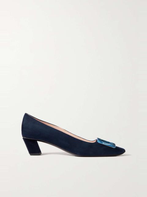 Belle Vivier embellished suede pumps