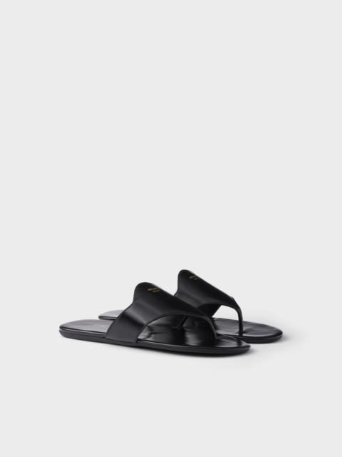 Prada Brushed leather thong sandals