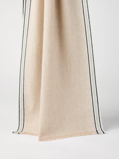 Brunello Cucinelli Cashmere scarf with striped edge