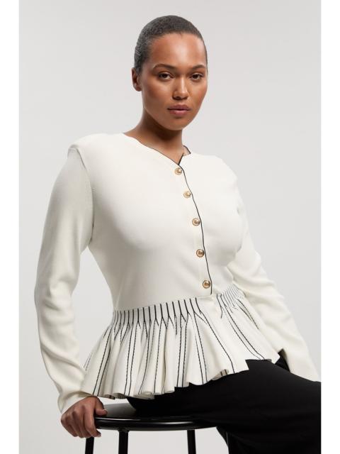 KAREN MILLEN Plus Size Viscose Blend Knit Peplum Jacket