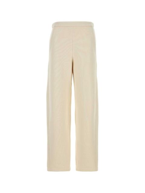 Max Mara Max Mara Women Ivory Cotton Blend Wide-Leg Dente Pant