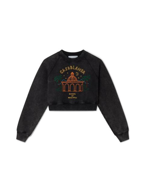 CASABLANCA School of Beautiful Cropped Sweatshirt