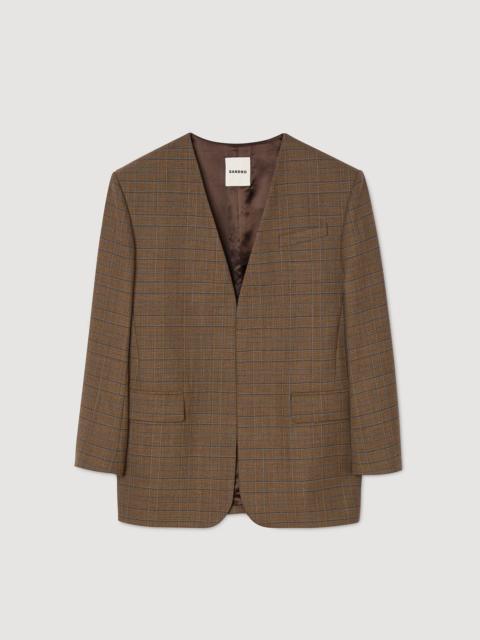 Sandro OVERSIZED CHECKED JACKET
