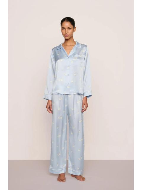 eberjey Inez Washable Silk Printed Long PJ Set