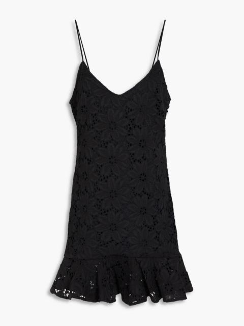 ROTATE Ruffled corded lace mini dress