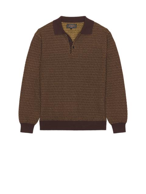 BEAMS PLUS Knit Polo Diamond Pattern