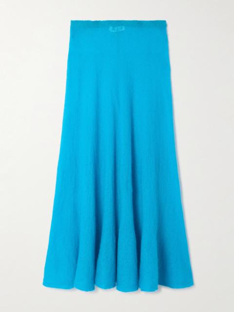 Alaïa Pleated Mohair-blend Midi Skirt