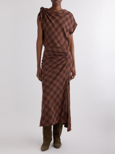 Isabel Marant Étoile Isabel Marant Étoile Naerys Plaid Cotton Maxi Dress in Dark Bronze at Nordstrom