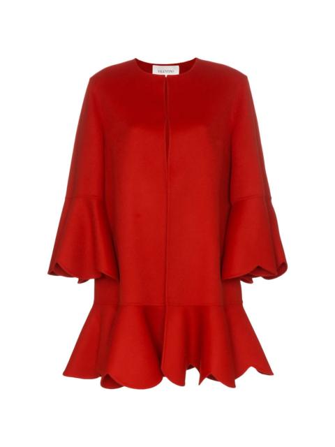 Valentino Valentino Garavani Collarless Ruffled Coat