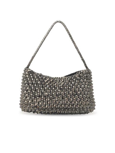 DRAGON DIFFUSION Dragon Diffusion 'Basil Cactus' 'Covert Foil' Silver Leather Bag Women