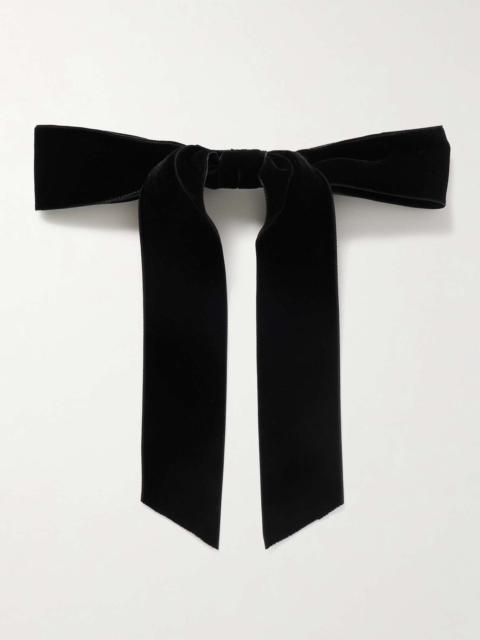 Adley velvet bow hair clip Black