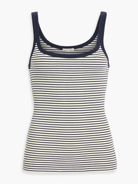 Other Designers Striped cotton-blend jersey tank