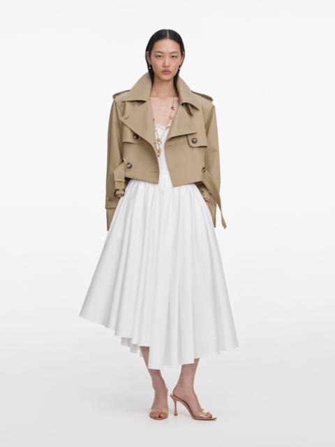 self-portrait Beige Cropped Trench Jacket