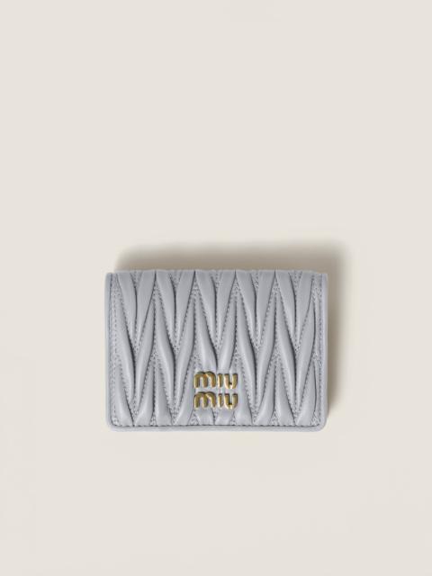 Miu Miu Matelassé nappa leather card holder