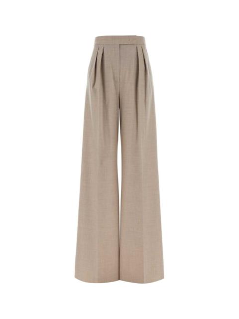 Max Mara Max Mara Women Sand Stretch Cashmere Zulia Wide-Leg Pant