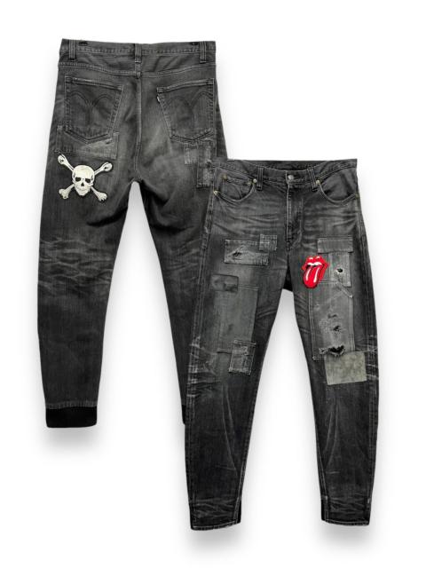 Other Designers Japanese Brand - VTG GLAMB x ROLLING STONES Skull Boro Patcwork Distressed