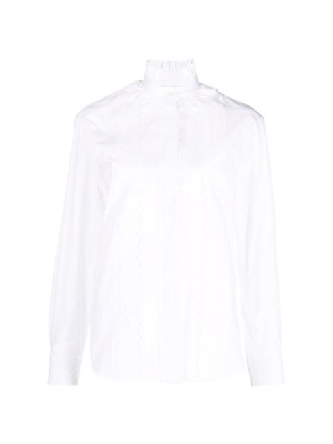 rabanne white ruffled shirt