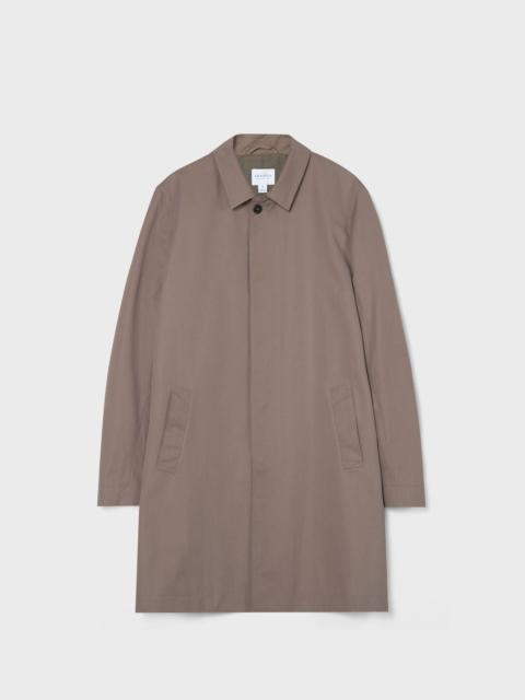 Sunspel Showerproof Cotton Mac Coat Dark Stone