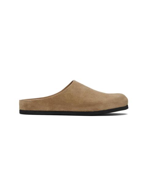 Common Projects Tan Suede Clog Loafers