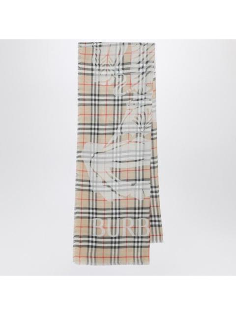 Burberry Burberry Ekd Burberry Check Scarf In Wool And Silk Women