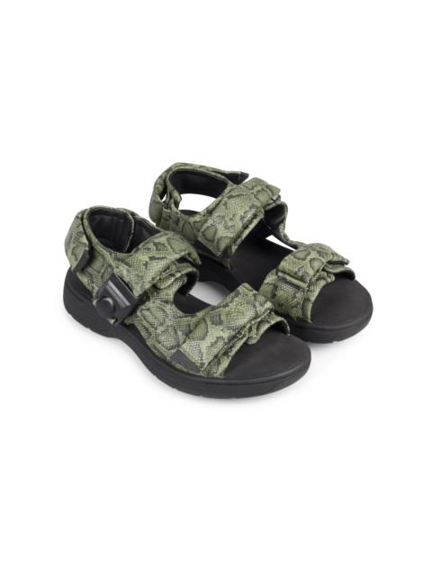 Martine Rose Martine Rose X Clarks Snakeskin-Embossed Leather-Down Womens Sandals