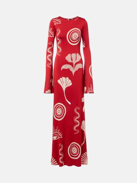 CALA de la CRUZ Amay printed jersey maxi dress