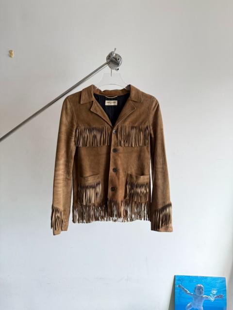 SAINT LAURENT Saint Laurent SLP Suede Fringe Jacket
