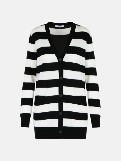 'FIEMME' TWO-TONE VIRGIN WOOL CARDIGAN