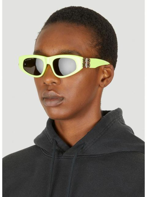 BALENCIAGA NEW BALENCIAGA BB0095S 007 GEOMETRIC YELLOW UNISEX SUNGLASSE