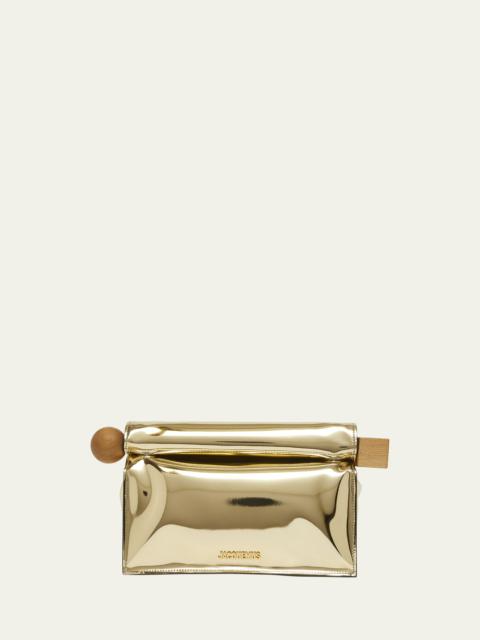 La Pochette Rond Metallic Clutch Bag