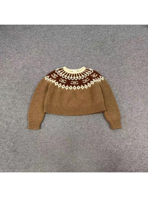 CELINE CELINE crew neck sweater in triomphe fair isle wool