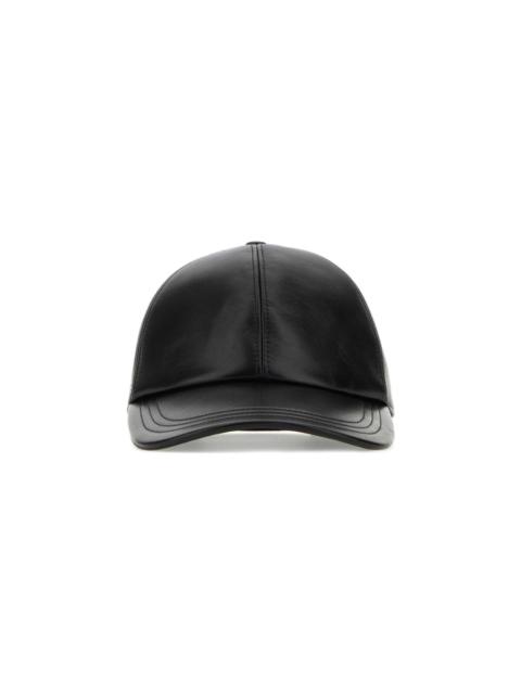Black Nappa Leather Baseball Cap