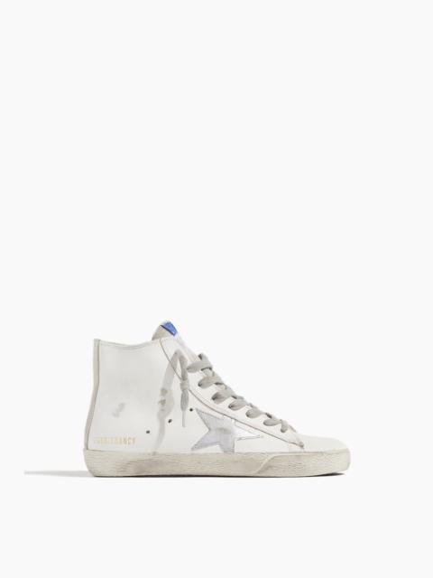 Golden Goose Francy Sneaker in White/Silver/Milk