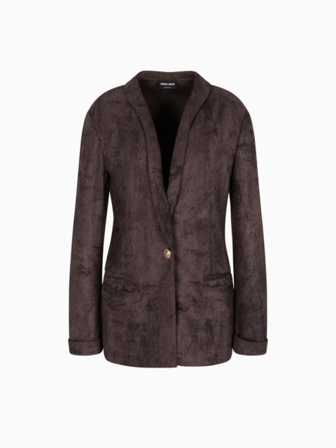 GIORGIO ARMANI SINGLE-BREASTED JACKET IN ALCANTARA-EFFECT JERSEY