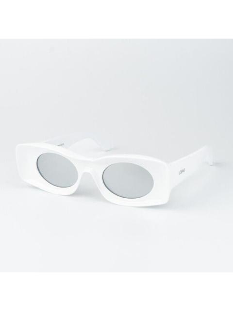 Loewe Loewe Paula's Ibiza Women Sunglasses White Silver Mirror Rectangle LW40033I 21C