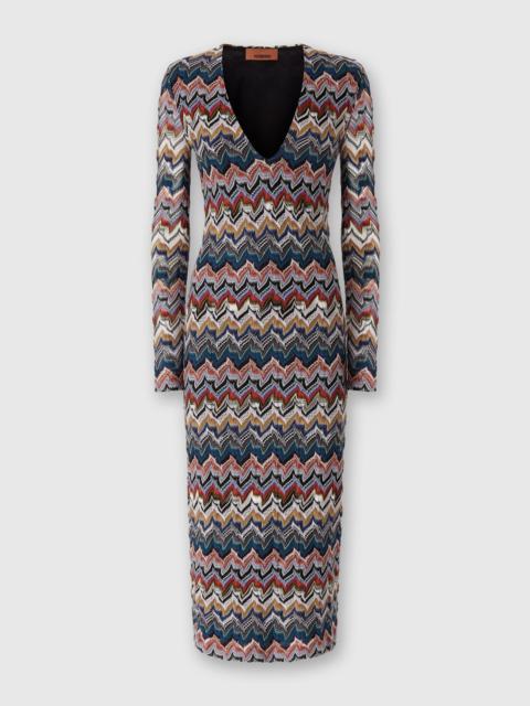 Missoni Midi Dress with Embroidered Lace