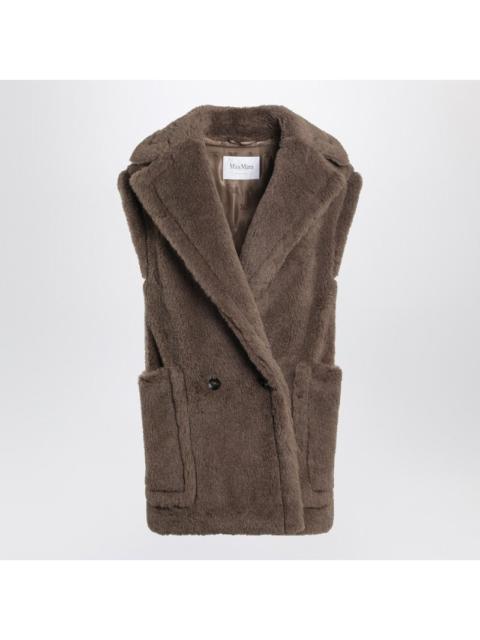 Max Mara Max Mara Brown Teddy Gilet In Alpaca And Wool Women