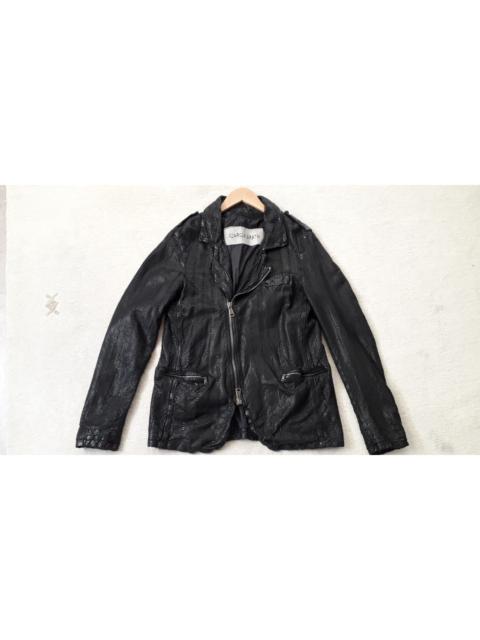 Other Designers Giorgio Brato Black Embossed Leather Jacket EU48 M