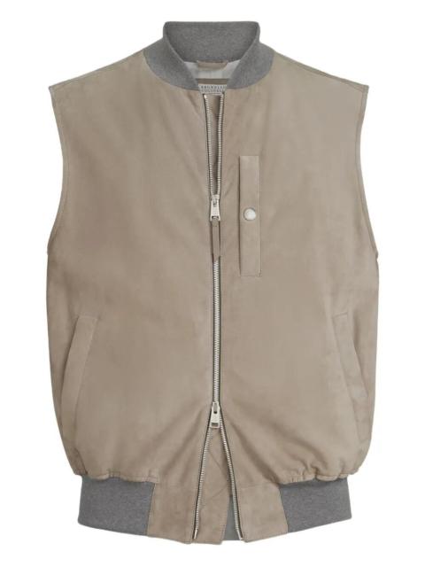 Brunello Cucinelli Sleeveless Leather Jacket