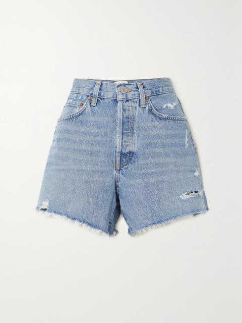 AGOLDE Parker Long Distressed Organic Denim Shorts