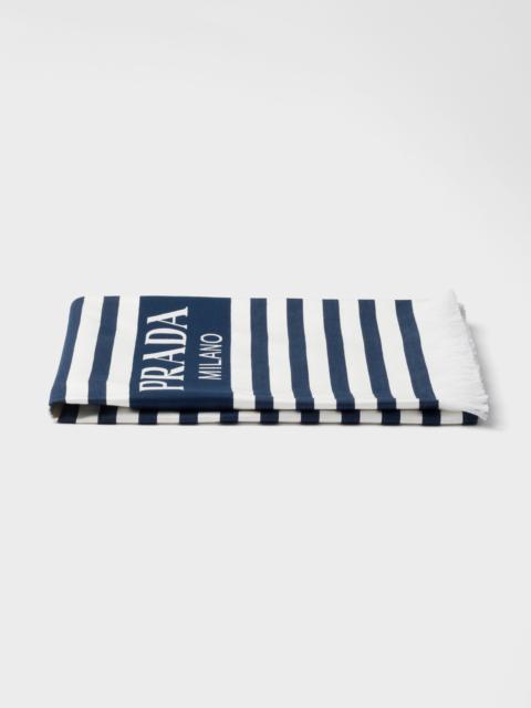 Prada Striped cotton beach towel